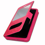 Mobiho Essentiel Smart D55 Etui Housse Folio À Fenêtres Fushia De Qualité By Ph26®