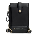 Pepe Jeans Morgan Sac à bandoulière Porte-téléphone Noir 9,5 x 16,5 cm Polyester et PU by Joumma Bags, Noir, Talla única, Sac à bandoulière pour téléphone Portable