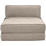 Miliboo - Chauffeuse 1 place convertible en tissu taupe katy