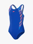 Speedo Kids' Hyperbloom Splice Powerback Swimsuit, Cobalt