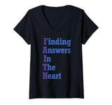 Womens Faith word Finding Answers In The Heart acronym wordplay V-Neck T-Shirt