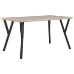 Table 140 x 80 cm bois clair et noir BRAVO