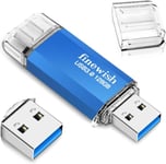 CLé USB 128 Go 3.0,2 en 1 Type C 3.0 Pen Drive 128gb Imperméable Cle USB C 128 Go pour Smartphone MacBook Tablette Ordinateur avec Une Vitesse de Transfert de données allant jusqu'à 40 Mo/s (.[Y450]