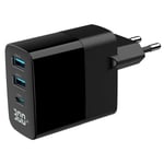 GaN USB-lader 30 W med 2xUSB og 1xUSB-C