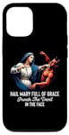 Coque pour iPhone 13 Pro Je vous salue Marie pleine de grâce Punch the Devil in the Face Catholic