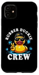 Coque pour iPhone 11 Canard en caoutchouc jaune rétro cool dans 70s 80s Funny Duck Cruise