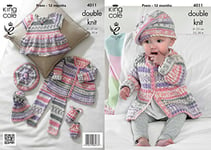 King Cole 4011 Knitting Pattern Baby Set to knit in King Cole Cherish DK