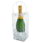 Sac à glace Transparent écologique en PVC, sac à glace étanche, seau à glace Portable, bouteille de vin Champagne, refroidisseur avec poignée de transport