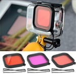 3 Pcs Diving Lens Filter Kit For GoPro 8 Waterproof Housing Case Snorkel Fil XD