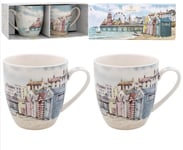 Sandy Bay Set of 2 Mugs Beach Seaside Nautical Gift Boxed New 2024 design