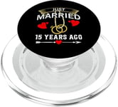 Just Married 15 years Ago Funny 15th wedding anniversary PopSockets PopGrip for MagSafe