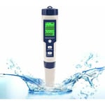Jalleria - Testeur électronique de PH-mètre, 5 en 1 ph Testeur Thermomètre de poche Qualité de l'eau ph ec Sel tds pour la maison, la piscine, l'eau
