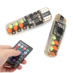 2PCS Car Indicator Bulb Colorful Remote Controll Light With Blasting Flash RGB