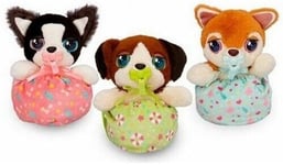 GG140	lot de 3 pcs : Mini chien en peluche Baby Paws dans un sac avec son 15 cm