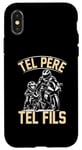 Coque pour iPhone X/XS Tel père tel fils accessoire moto motard humour