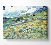 Van Gogh Mountain Landscape Behind The Hospital Saint-Paul Canvas Print Wall Art - Extra Large 32 x 48 Inches