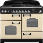 Rangemaster Classic CLA110DFFCR/C 110cm Dual Fuel Range Cooker - Cream / Chrome - A/A Rated