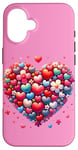 iPhone 16 Cute Heart with Flowers and Hearts for Valentine's Day Case