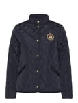 Lauren Ralph Lauren Crest-Patch Quilted Mockneck Jacket Marinblå