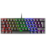 Mars Gaming MK60 Noir, Clavier Gaming Mécanique FRGB, Antighosting, Switch Mécanique Bleu, Langue Espagnole