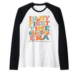 In My First Time Grandma Era Groovy 1st Time Grandma Cute Raglan Baseball Tee