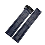 Äkta läderarmband 19mm 20mm 22m för Tag Heuer klockarmband herr armband accessoarer fällbart spänne läder klockarmband-svart röd svart blue black buckle 20mm