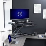 VIVO Extra Wide Corner Height Adjustable 97 cm Stand up Desk Converter, Sit Dual