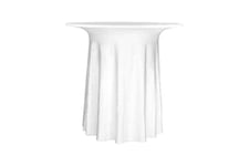 Gastro Uzal Housse de Table Haute de Luxe pour Table Haute, bancs et bancs de Mariage - Blanc - 80-85 cm - Ronde