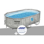 Kit piscine tubulaire ovale Bestway Power Steel SwimVista avec hublots 4,27 x 2,50 x 1,00 m + 6 cartouches de filtration