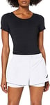 Nike Women Court Flex Tennis Shorts - White/Black, M