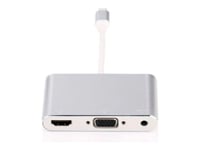 Microconnect - Lightning-Adapter - Lightning Hane Till Hd-15 (Vga), Minijack, Hdmi Hona - Silver