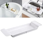 Bathtub Rack Tray Bathroom Organizer Storage Extendable Caddy Soap Wine Holder