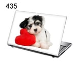 TaylorHe 15.6 inch 15 inch Laptop Skin Vinyl Decal with Colorful Patterns and Leather Effect Laminate MADE IN BRITAIN Cute Puppy and Red Love Heart