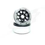 [FR] Metsafil Beadlock Wheels GUN Black/Silver 1.9 (2) w/o Hub - MT5020BS