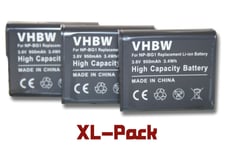 Lot de 3 batteries vhbw 950mAh pour caméra Sony Cybershot DSC-N1, DSC-N2, DSC-T20, DSC-T25, DSC-T100, DSC-W30, DSC-W35, DSC-W40 comme NP-BG1, NP-FG1