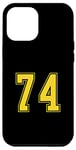 Coque pour iPhone 14 Plus Jaune Numéro 74 Équipe Sports Juniors Uniforme Numéroté