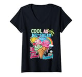 Womens COOL AS ICE-CREAM life is sweeter in the summer cute design V-Neck T-Shirt