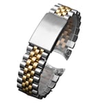 ZXF  Bracelet de Montre, 20 mm en Acier Inoxydable à Deux Tons d'or d'argent Middlegold Montre Bracelet Band Bracelet (Color : Middle Gold, Size : 20mm)