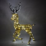 Outdoor Reindeer Christmas Light Up Decorations Standing Stag Gold Garden Xmas