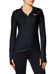 Nike W Nk Elmnt Hoodie Fz Women's Sweatshirt, Womens, Sweatshirt, CQ8864, Black/(Reflective Silv), L