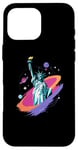 Coque pour iPhone 16 Pro Max Statue de la Liberté USA tenant une torche flamboyante avec des plantes