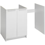 Meuble bas classik en mélaminé blanc 16mm,2 portes pour cuisinette 120 cm