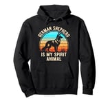 German Shepherd Is My Spirit Animal Retro Dog Lovers Pullover Hoodie