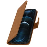 Back Cover for Apple iPhone 12 Pro Max full cover with Stand function - Brown