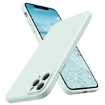 SURPHY Coque en Silicone Compatible avec iPhone 11 Pro, Caoutchouc Silicone Cover avec Bord Plat (Protection Individuelle pour Chaque Objectif) Housse Étui pour iPhone 11 Pro 5,8“ (Écume)