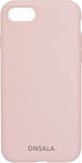 Onsala iPhone 8/7/6/SE Gen. 2/3 silikondeksel (sand pink)