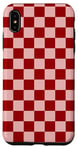 Coque pour iPhone XS Max Damier rouge sang à carreaux