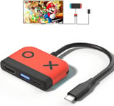 Switch Dock Pour Nintendo Switch Oled, Adaptateur Tv 3 En 1 Avec Hdmi 4k, Port Usb 3.0, Charge De Type C 65w Pd, Portable Travel Adaptateur Pour Nintendo Switch/Switch Oled