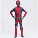 Deadpool Kostym Superhjälte Cosplay Kostymer Superhjälte Barn Bodysuit 3D Stil Halloween Cosplay Kostymer Svärd Väska 4 130CM