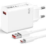 67W Snabbladdare + 1M 6A USB-C Kabel för Xiaomi Redmi 13C, Redmi Note 13 4G-5G, Redmi Note 13 Pro 4G-5G, Note 13 Pro+ 5G